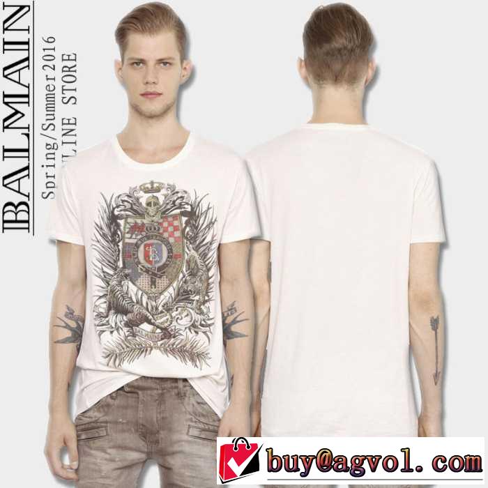 2016春夏 BALMAIN バルマン超人気美品◆  半袖Tシャツ 2色可選