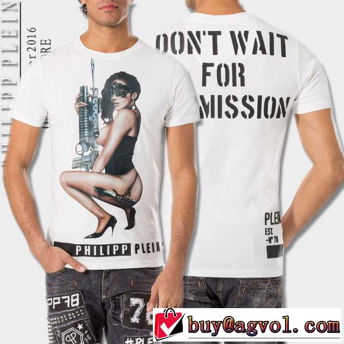 2016春夏 PHILIPP PLEIN フィリッププレイン 主役になる存在感 半袖Tシャツ 2色可選
