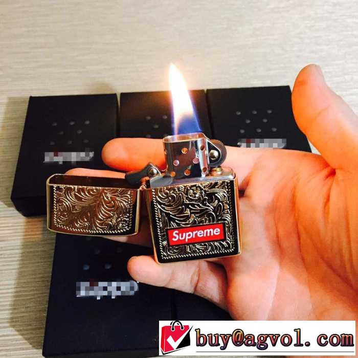 2016 お買い得品 Supreme Engraved Brass box logo ライター　オイルライター（オイルとフリント不込）