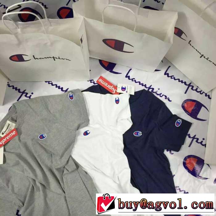 2016 存在感のある champion x supreme 半袖Tシャツ 3色可選 男女兼用