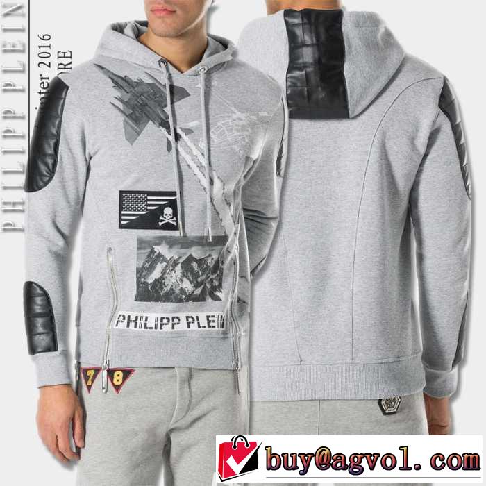 高級感演出 2016秋冬 フィリッププレインPHILIPP PLEIN  プルオーバーパーカー 2色可選