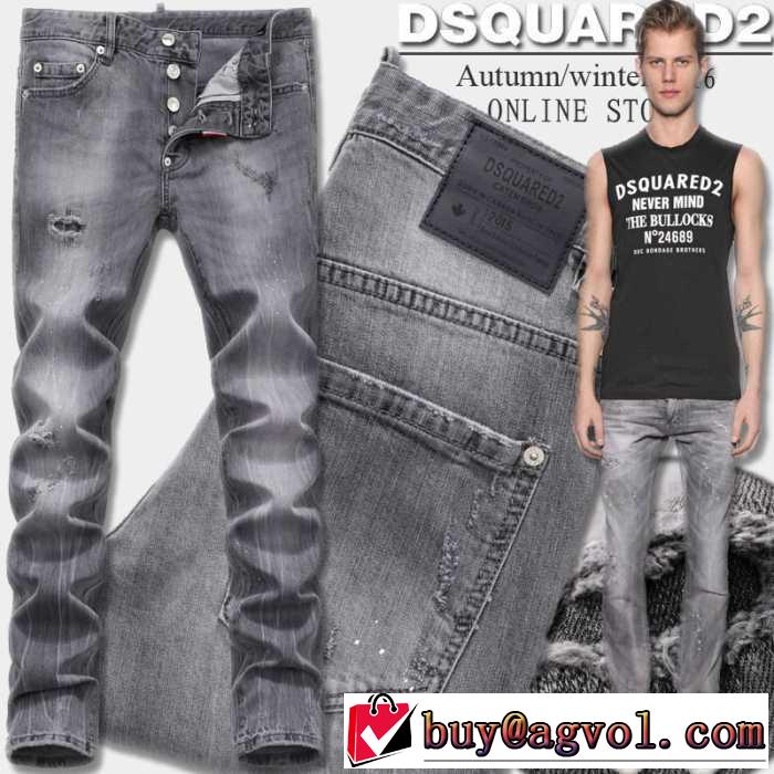スタイリッシュな印象 2016秋冬 ディースクエアードDSQUARED2  ユーズド加工 ジーンズ