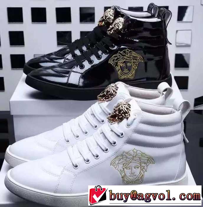 大好評♪ 2016秋冬  ヴェルサーチ VERSACE ハイトップシューズ 2色可選