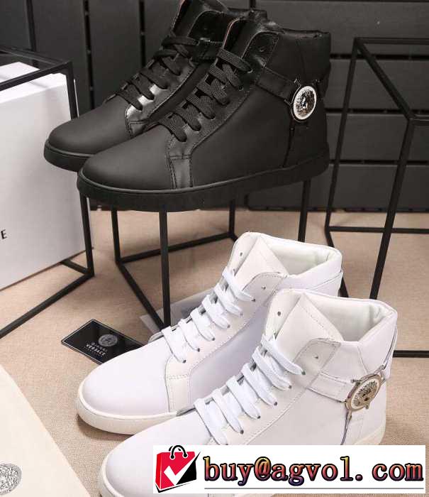 目玉商品 2016秋冬 ヴェルサーチ VERSACE ハイトップシューズ 2色可選
