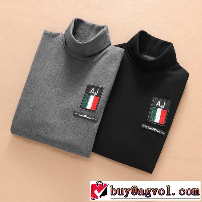 2016秋冬 希少アルマーニARMANI  長袖Tシャツ ハイネック 2色可選