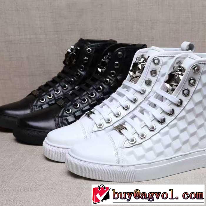 2016秋冬 フィリッププレインPHILIPP PLEIN  最安値！ ハイトップシューズ 2色可選