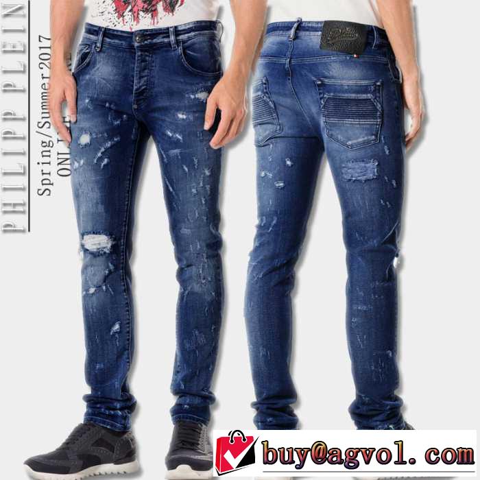 SALE!今季 2017春夏 フィリッププレイン PHILIPP PLEIN ダメージデニム
