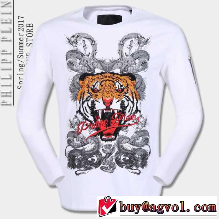 落ち着いた感覚 2017春夏 フィリッププレイン PHILIPP PLEIN 長袖Tシャツ 2色可選