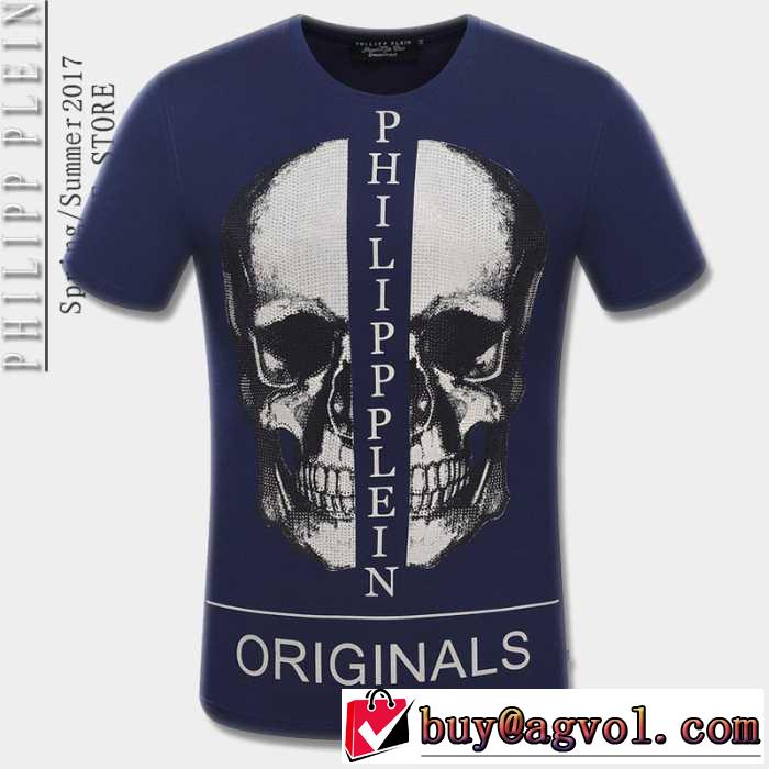 派手 2017春夏 フィリッププレイン PHILIPP PLEIN 半袖Tシャツ 3色可選