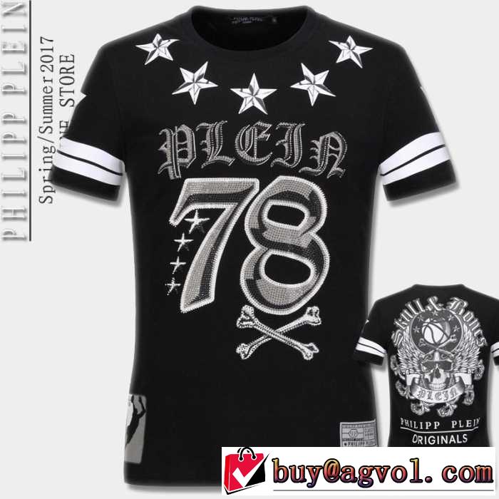 派手 ：比较华丽的 2017春夏 フィリッププレイン PHILIPP PLEIN 半袖Tシャツ 2色可選