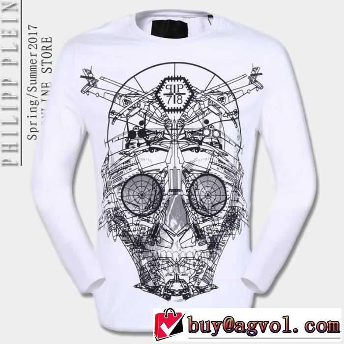 スタイリッシュな印象 2017春夏 フィリッププレイン PHILIPP PLEIN 長袖Tシャツ 2色可選