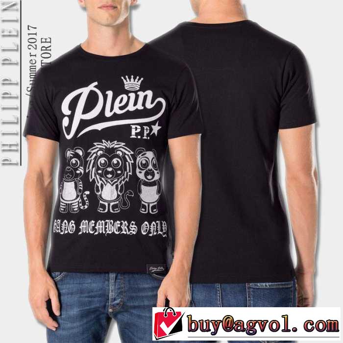 2017春夏 海外セレブ愛用 PHILIPP PLEIN 高級感演出 半袖Tシャツ 2色可選